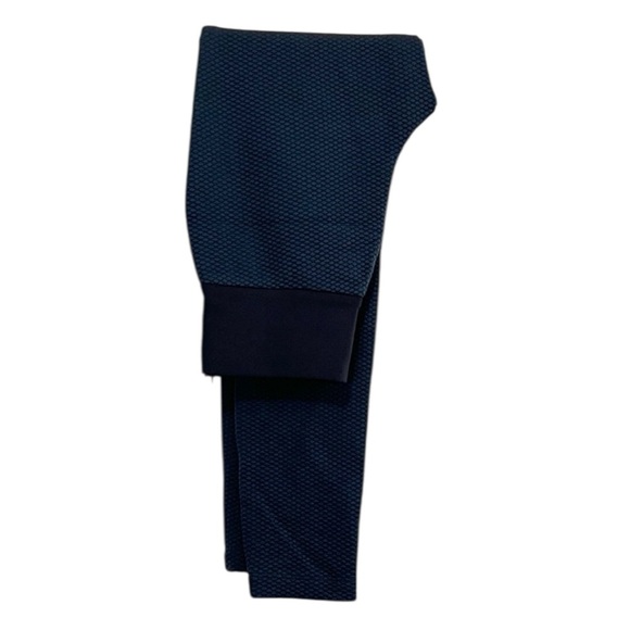 Akris Punta High Waisted Leggings, Pull On/Side Zipper, Blue/Black, Size 8 - Picture 2 of 8